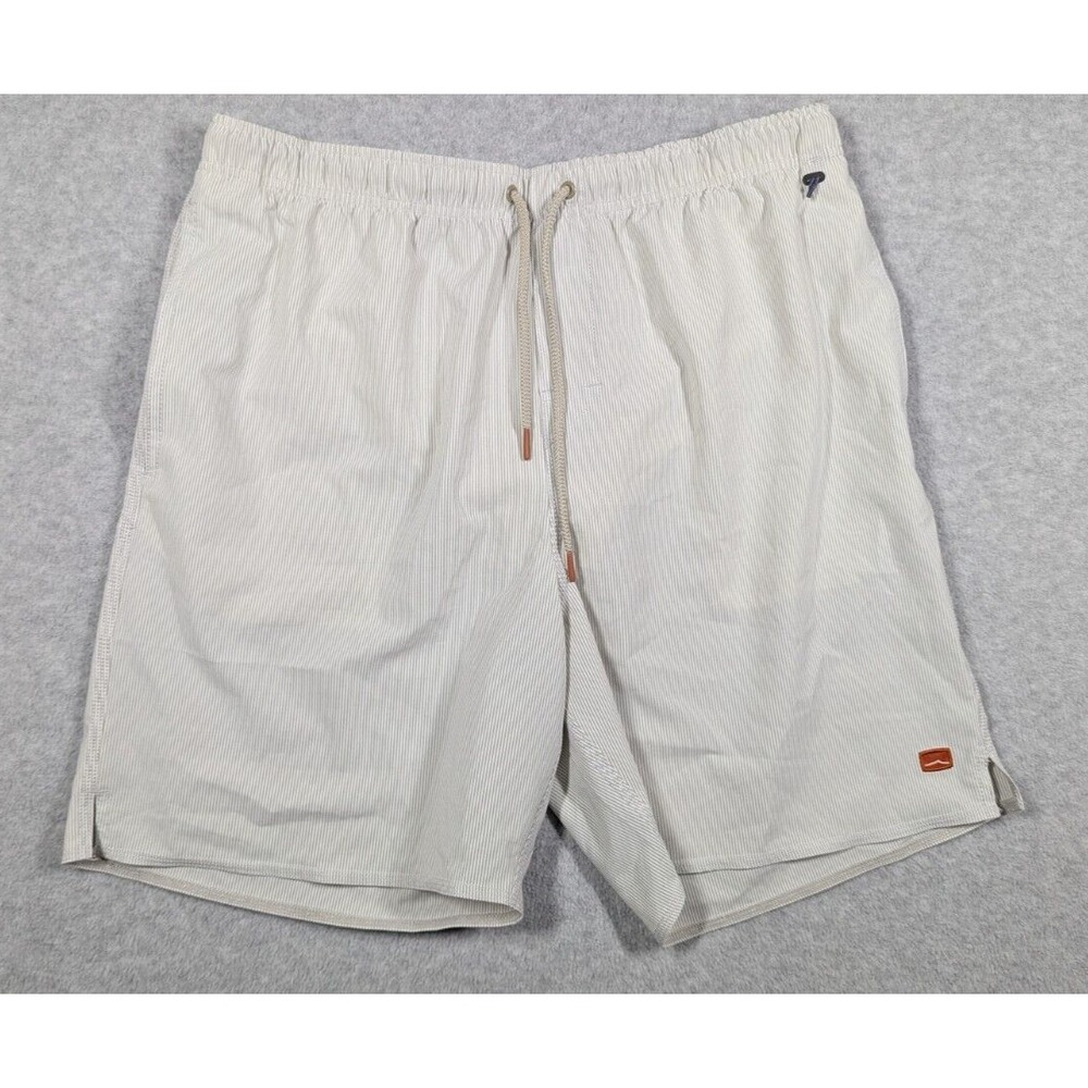Cova Men Shorts XL Swim Trunks‎ Vertical Stripe Drawstring Waist 7" Inseam